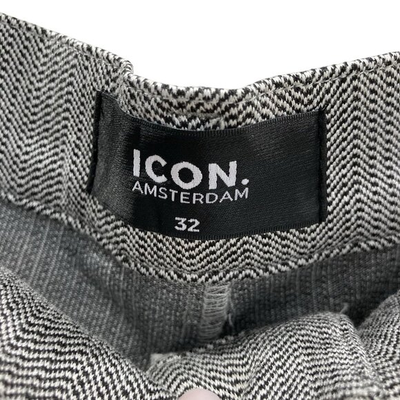 Icon Amsterdam Pants Mens 32 Gray Chevron Trousers Golf Business Casual Preppy - Picture 4 of 6